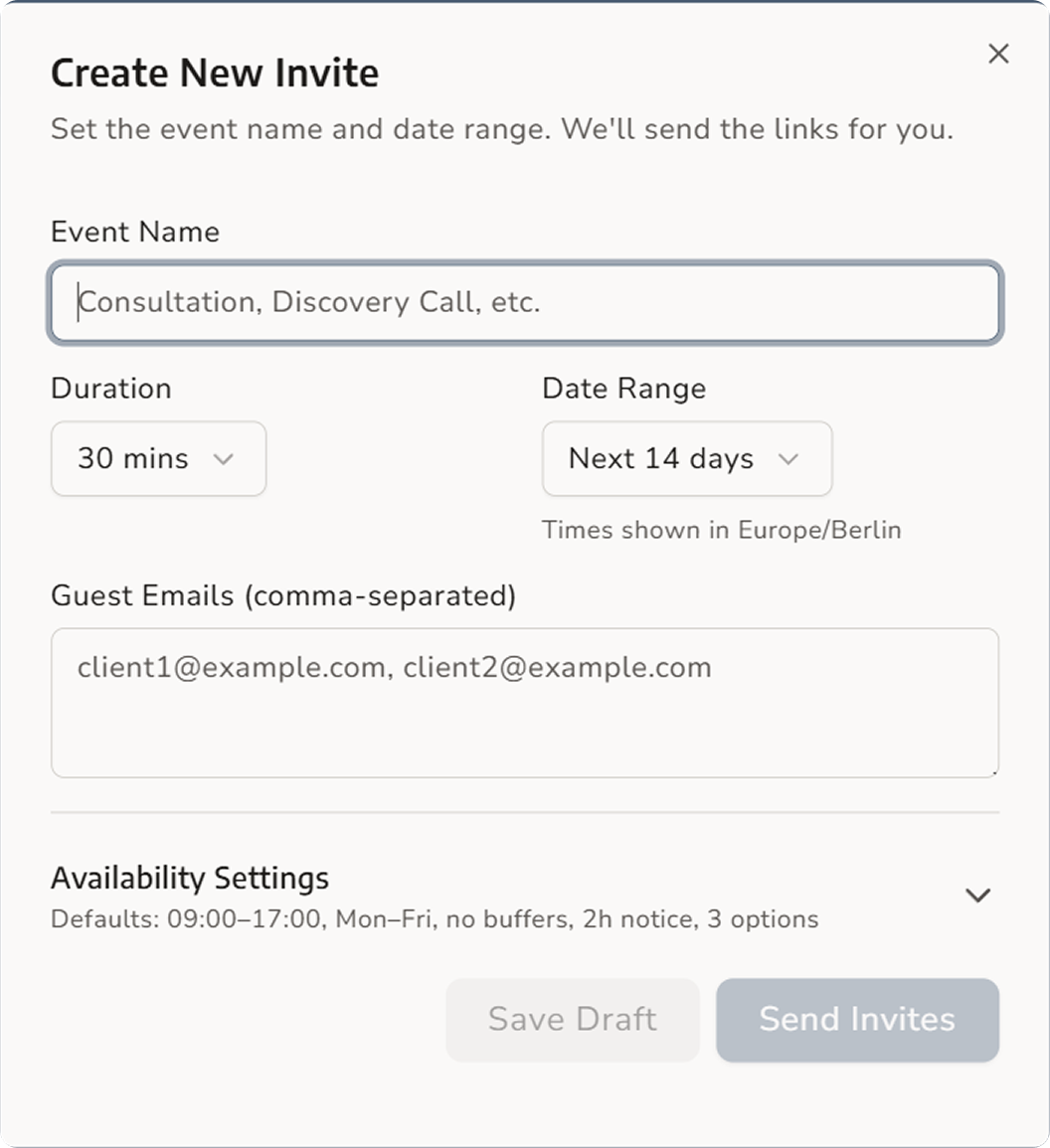 Create your Invite